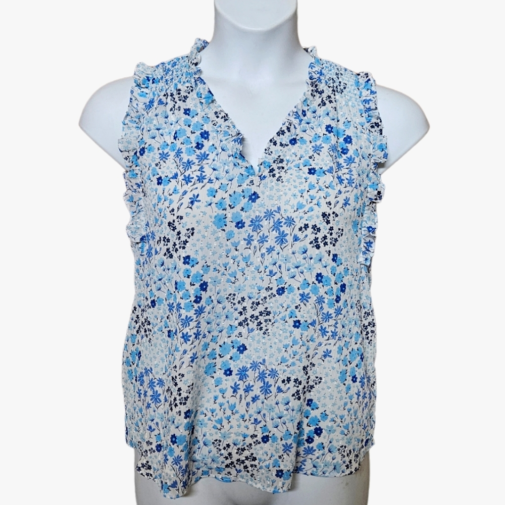 Maison D'amelie Paris Top Size M Blouse Sleeveless Floral